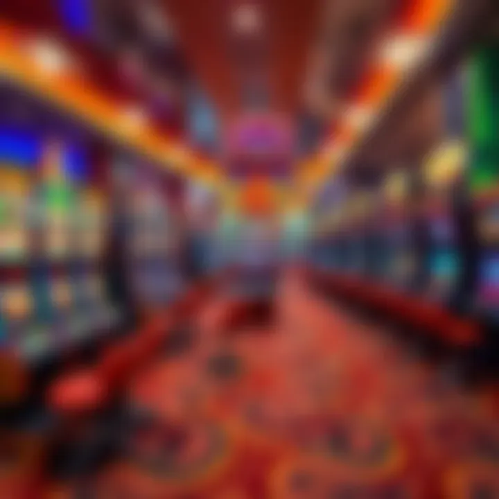 Luxurious gaming floor filled with vibrant slot machines and table games