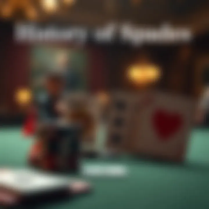 An illustrated history timeline of the spades game showcasing its evolution.