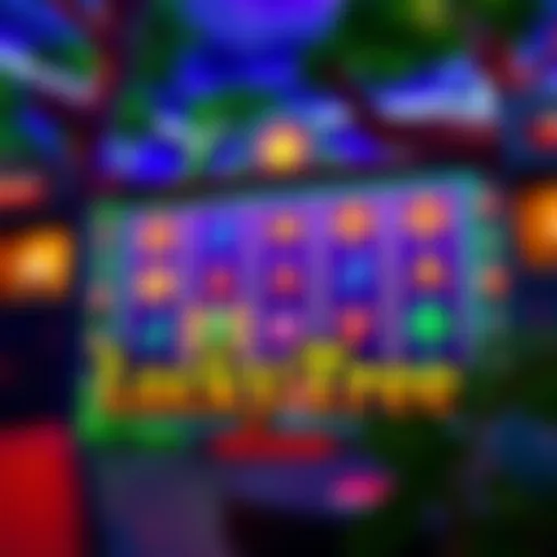 Vibrant Lucky Tree slot game interface showcasing reels and symbols