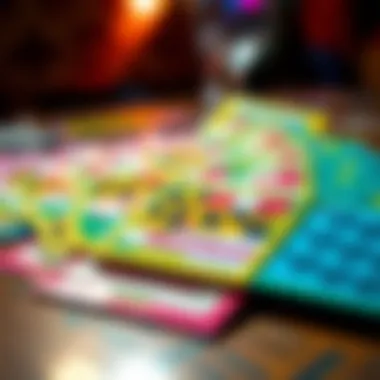 Close-up of colorful Maryland scratch-off tickets arranged on a table.