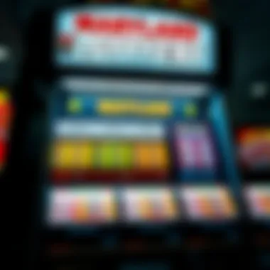 Overview of a Maryland lottery booth with various scratch-off options available.