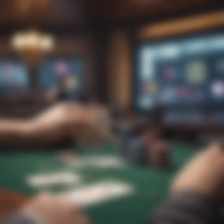 An online poker platform interface