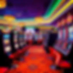 A vibrant casino floor showcasing various slot machines
