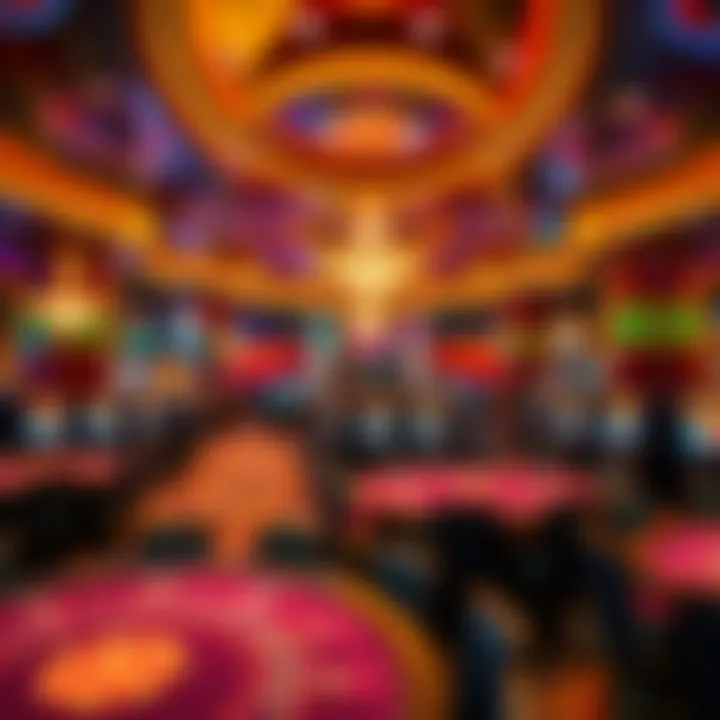 Interior of a high-stakes gaming area filled with vibrant energy and sophisticated decor