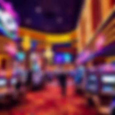A vibrant casino floor at MGM, buzzing with excitement and activity.