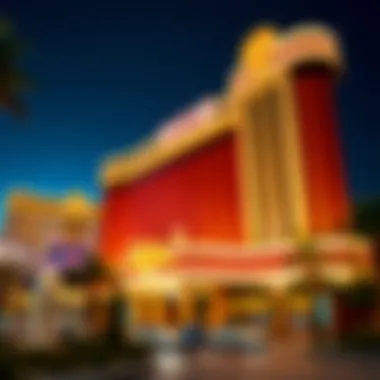 The iconic exterior of MGM Las Vegas, illuminated and inviting.