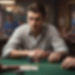 A player contemplating their next move in a game of Mississippi Stud Poker