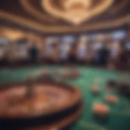 A detailed view of a casino's gaming floor showcasing diverse gaming options