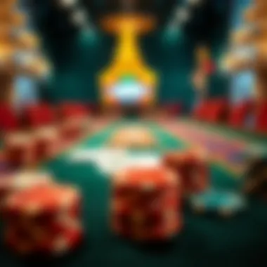 Casino chips and cards on a gaming table