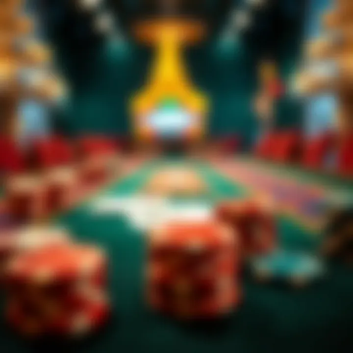 Casino chips and cards on a gaming table