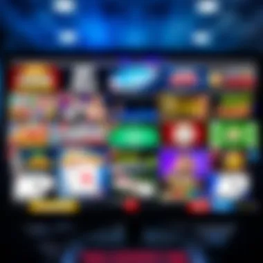 Diverse selection of poker games displayed on a screen