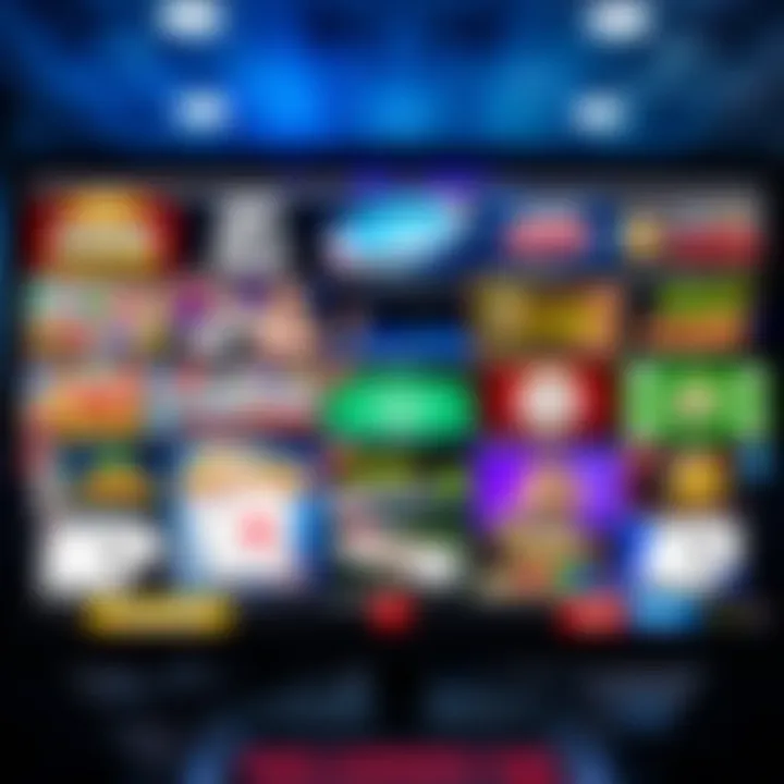 Diverse selection of poker games displayed on a screen