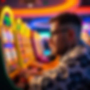 Close-up of a player engaged in online slot gaming