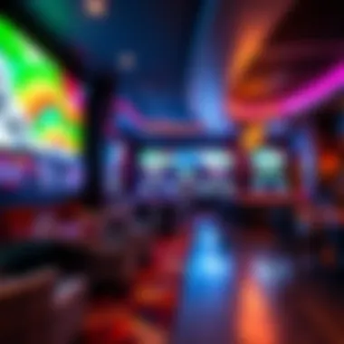A cozy lounge area with entertainment options and vibrant ambiance