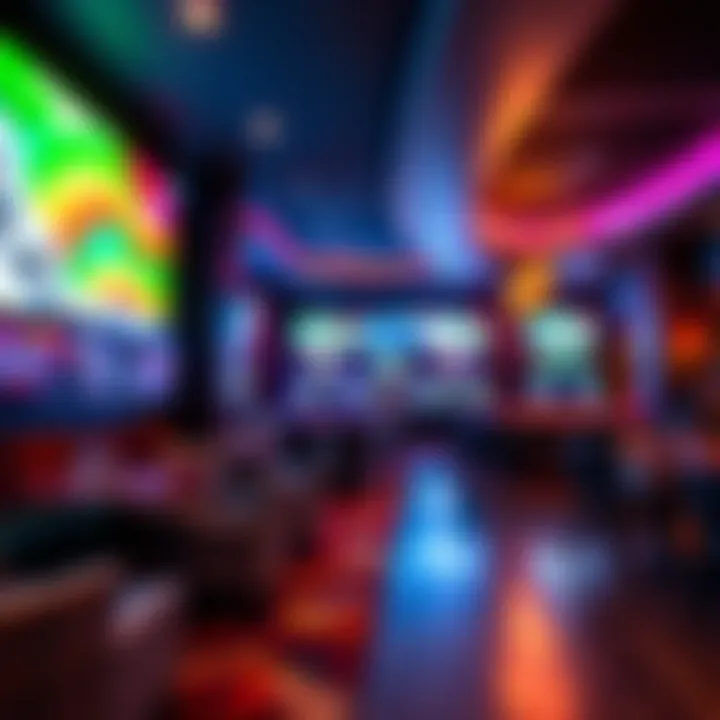 A cozy lounge area with entertainment options and vibrant ambiance