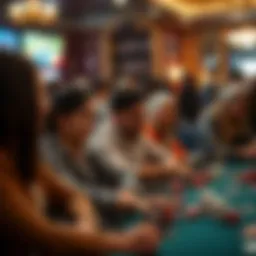 Diverse group enjoying a social gambling experience