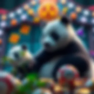 Visual depiction of various symbols and features in Wild Panda Game