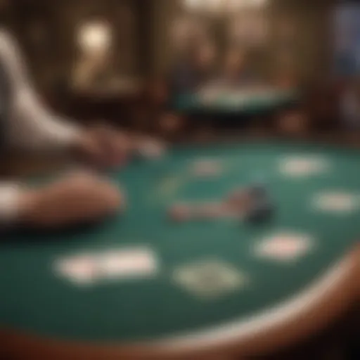 A beautifully arranged Texas Hold'em poker table setup