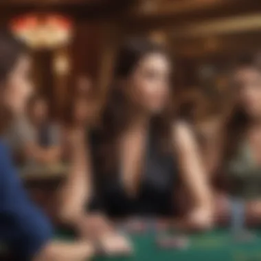 Influential female poker players discussing strategies