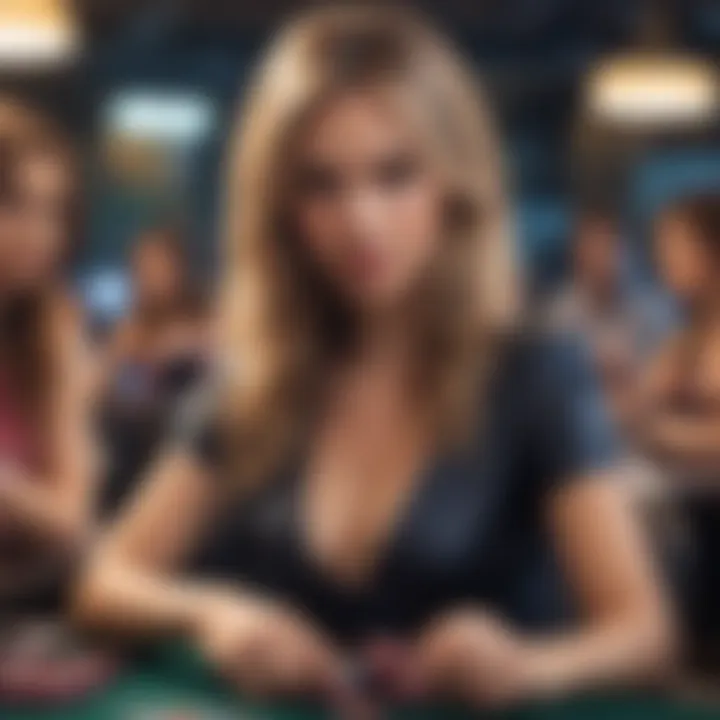 Representation of female players in a social poker event