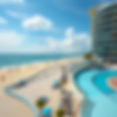 Panoramic view of the beach from The Ocean Casino, illustrating its prime location