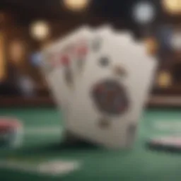 A detailed view of different poker cards showcasing their suits and ranks