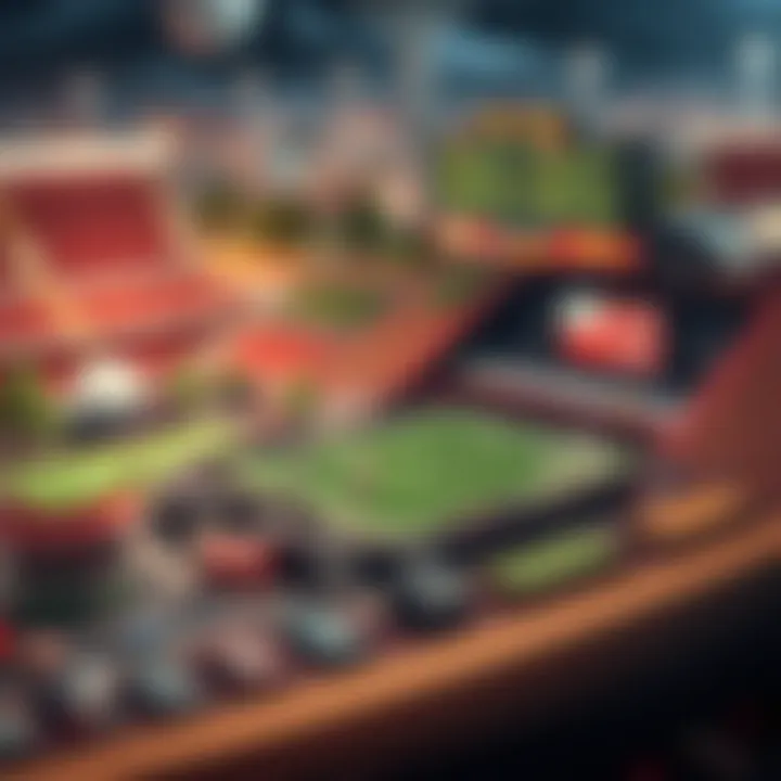 Illustration of sports betting landscape with various betting options