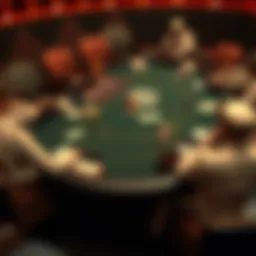 A detailed layout of a poker table