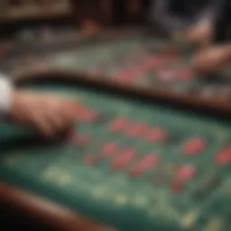 Detailed view of a roulette table highlighting different bet types