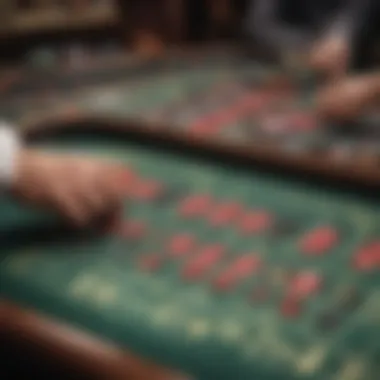 Detailed view of a roulette table highlighting different bet types
