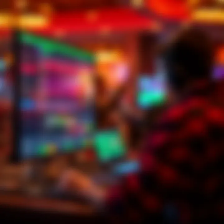 User engaging with an online betting interface